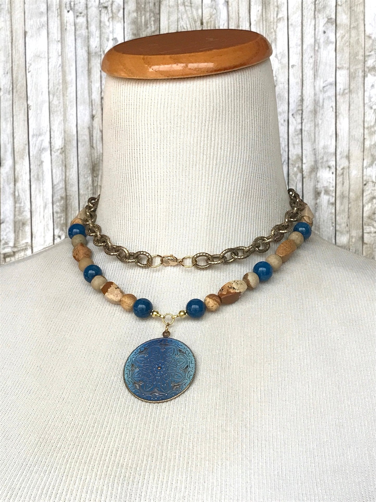 Blue Coin Necklace