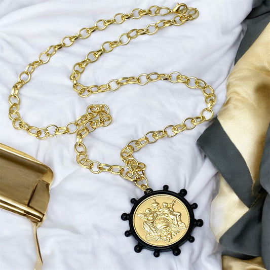 French Angel Coin Necklace