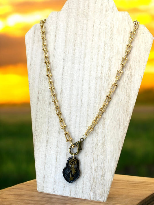 Gold Lock And Key Necklace