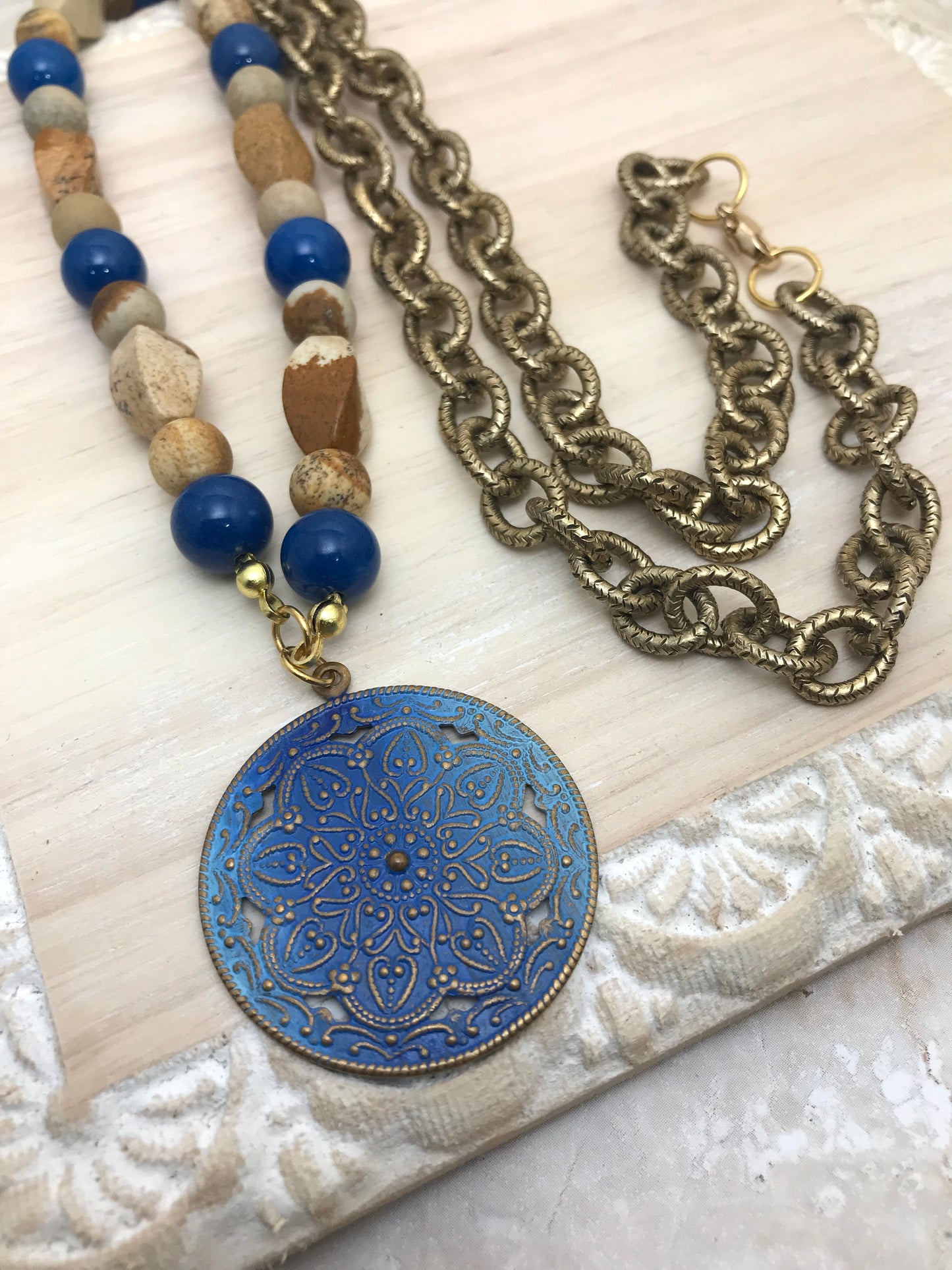 Blue Coin Necklace