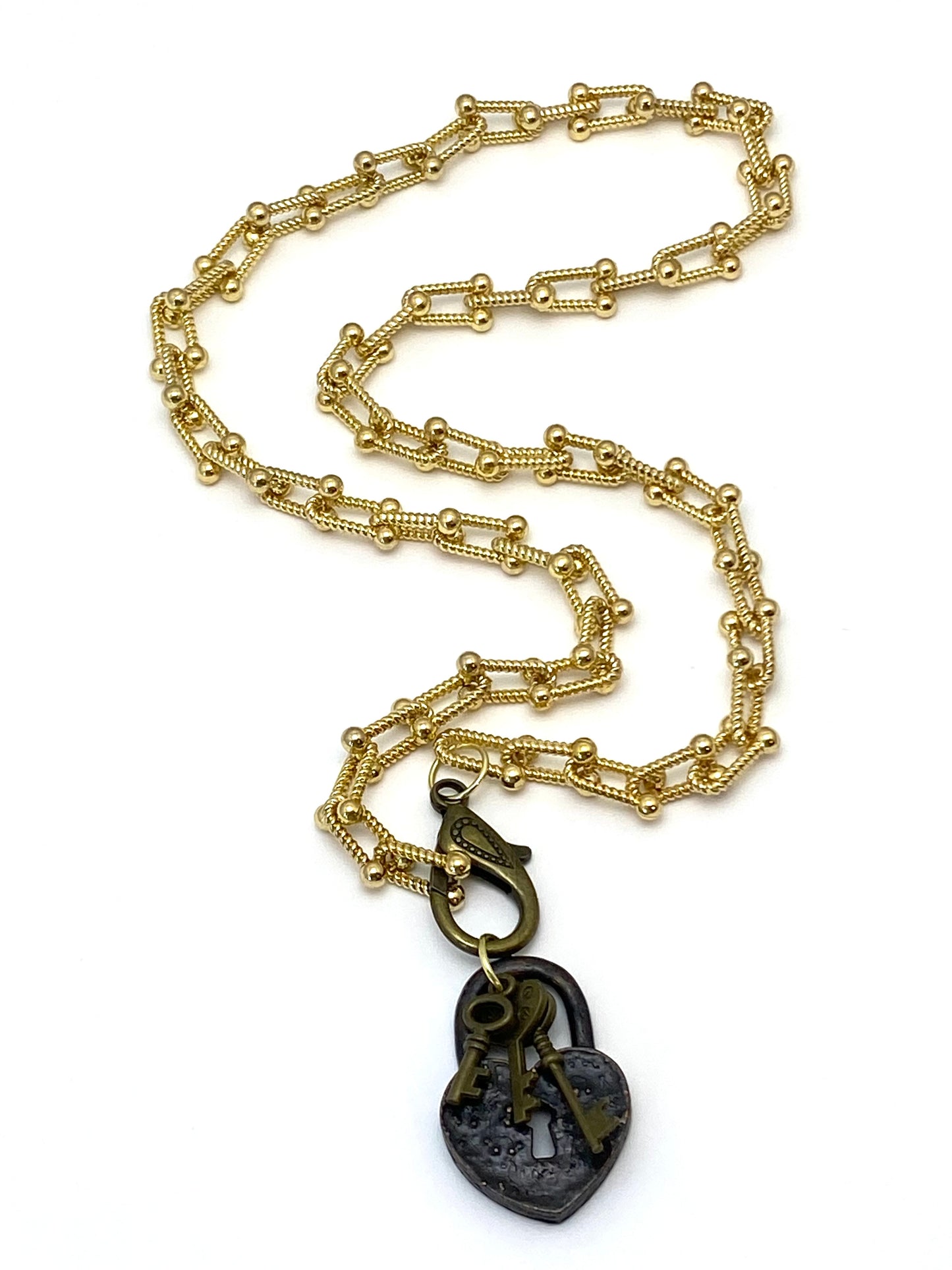 Gold Lock And Key Necklace