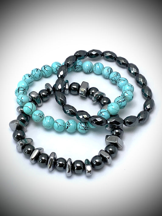 Hematite Bracelet Set