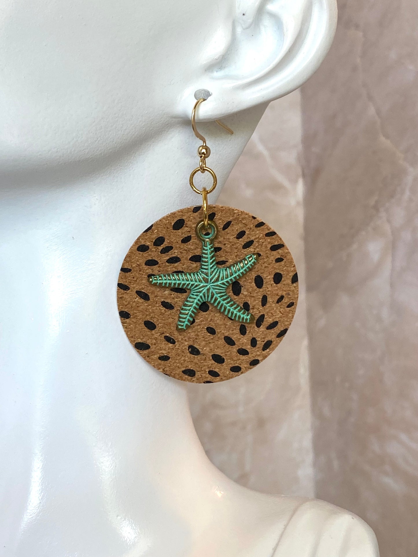 Cheetah Print Leather Earrings