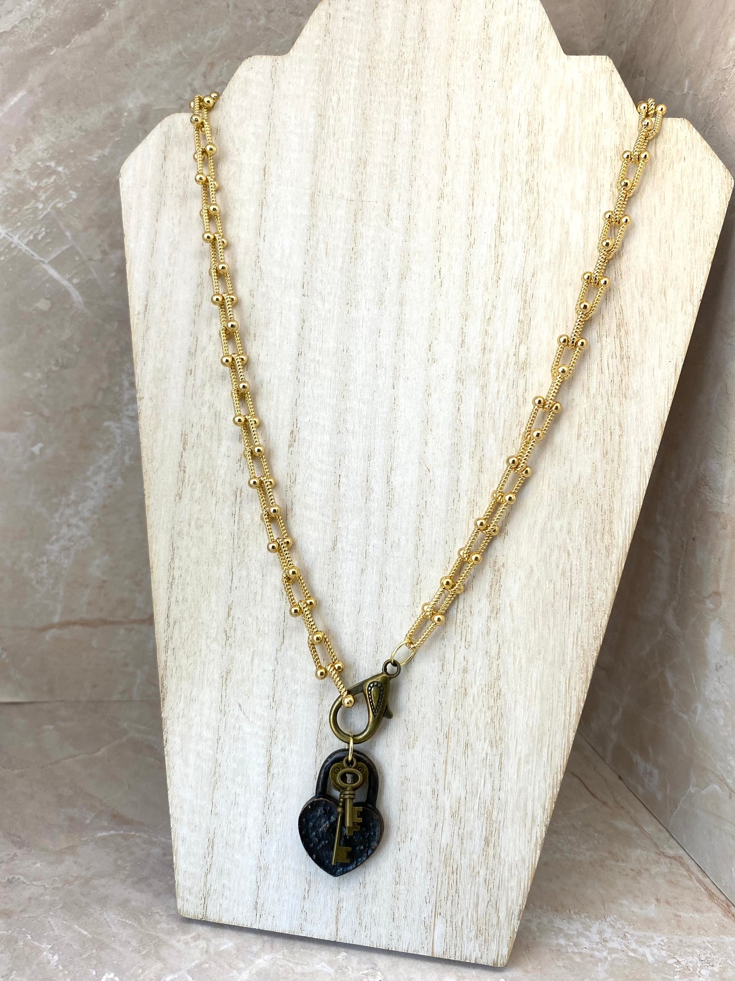 Gold Lock And Key Necklace