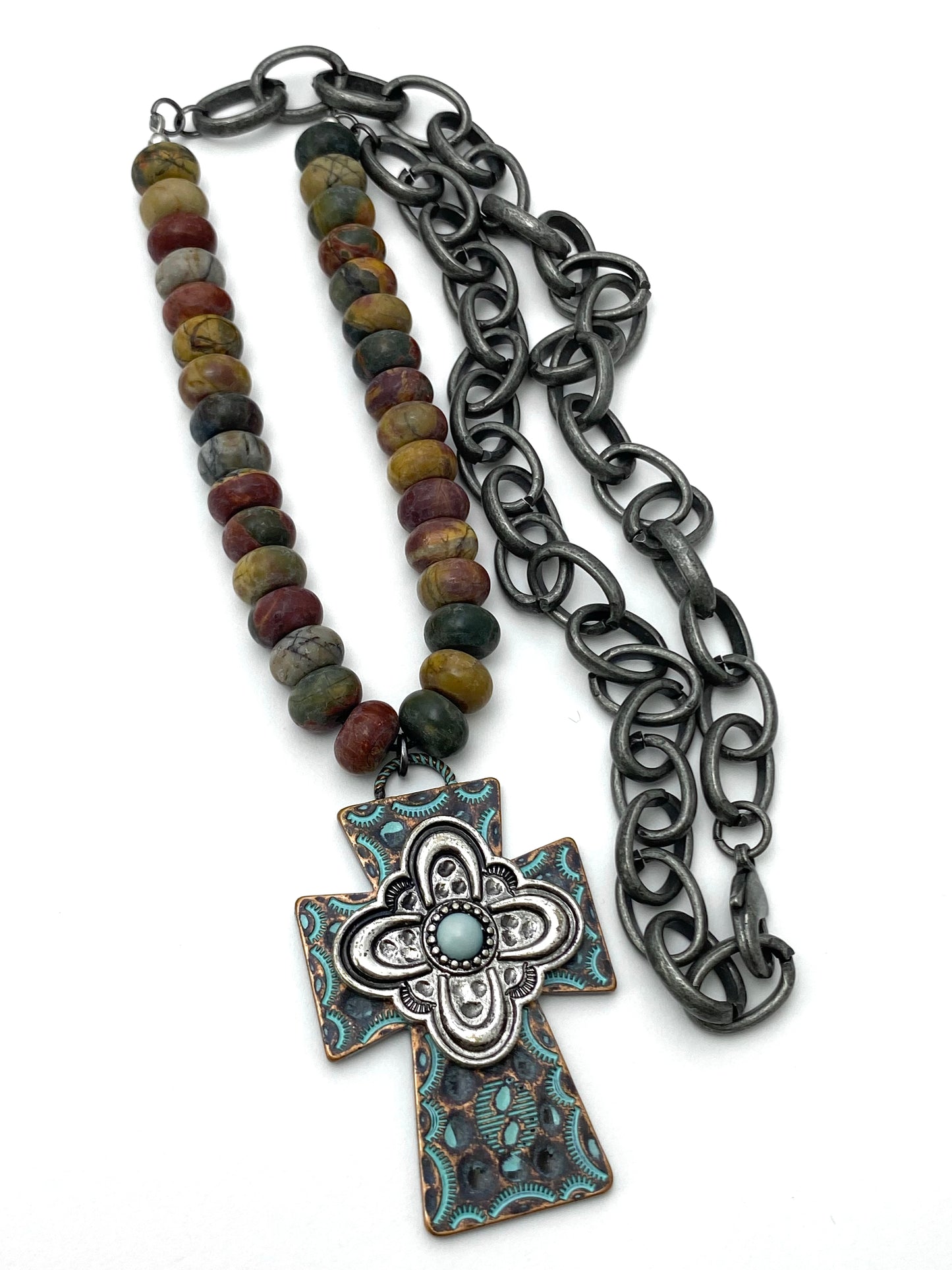 Patina Cross Necklace