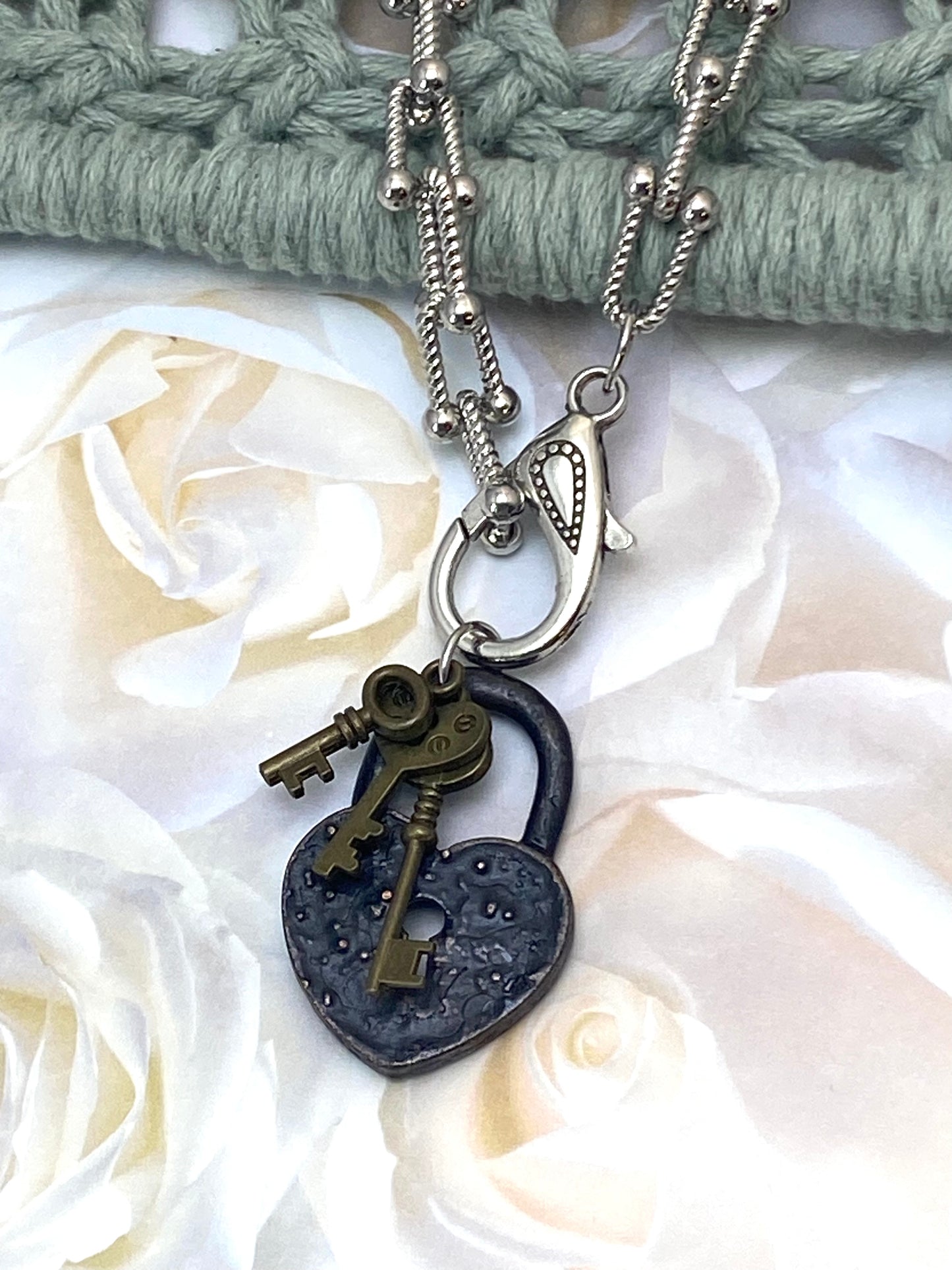 Silver Lock And Key Necklace