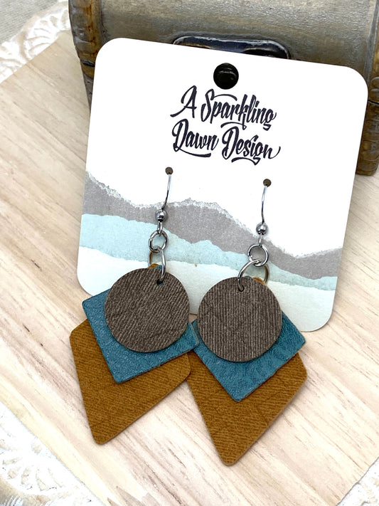 Tan Leather Earrings