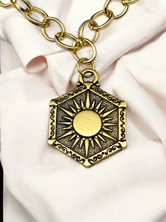 The Heavenly Lights Necklace - Gold Rolo Chain