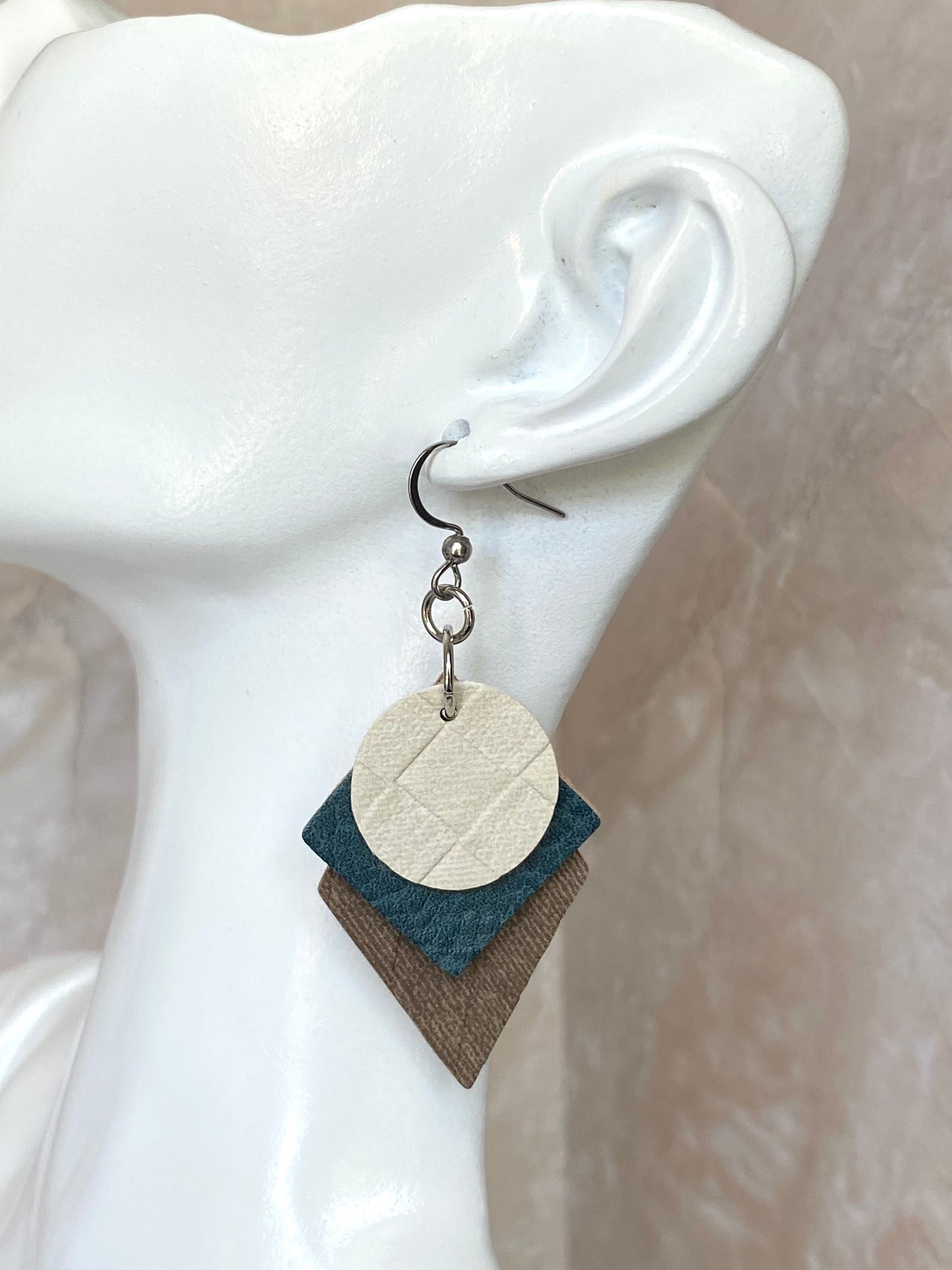 Mauve Leather Earrings