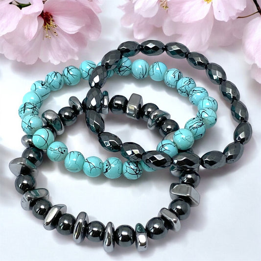 Hematite Bracelet Set