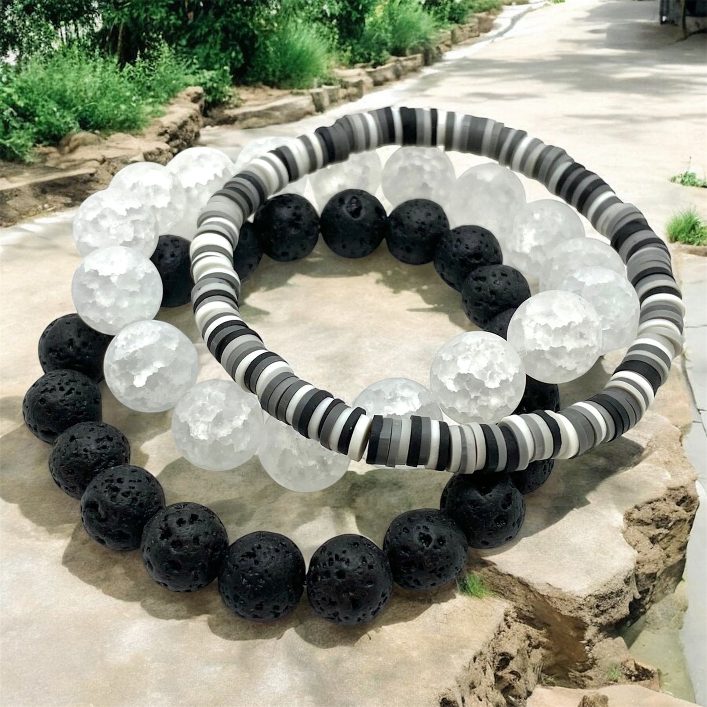 Lava Bead Bracelet Set