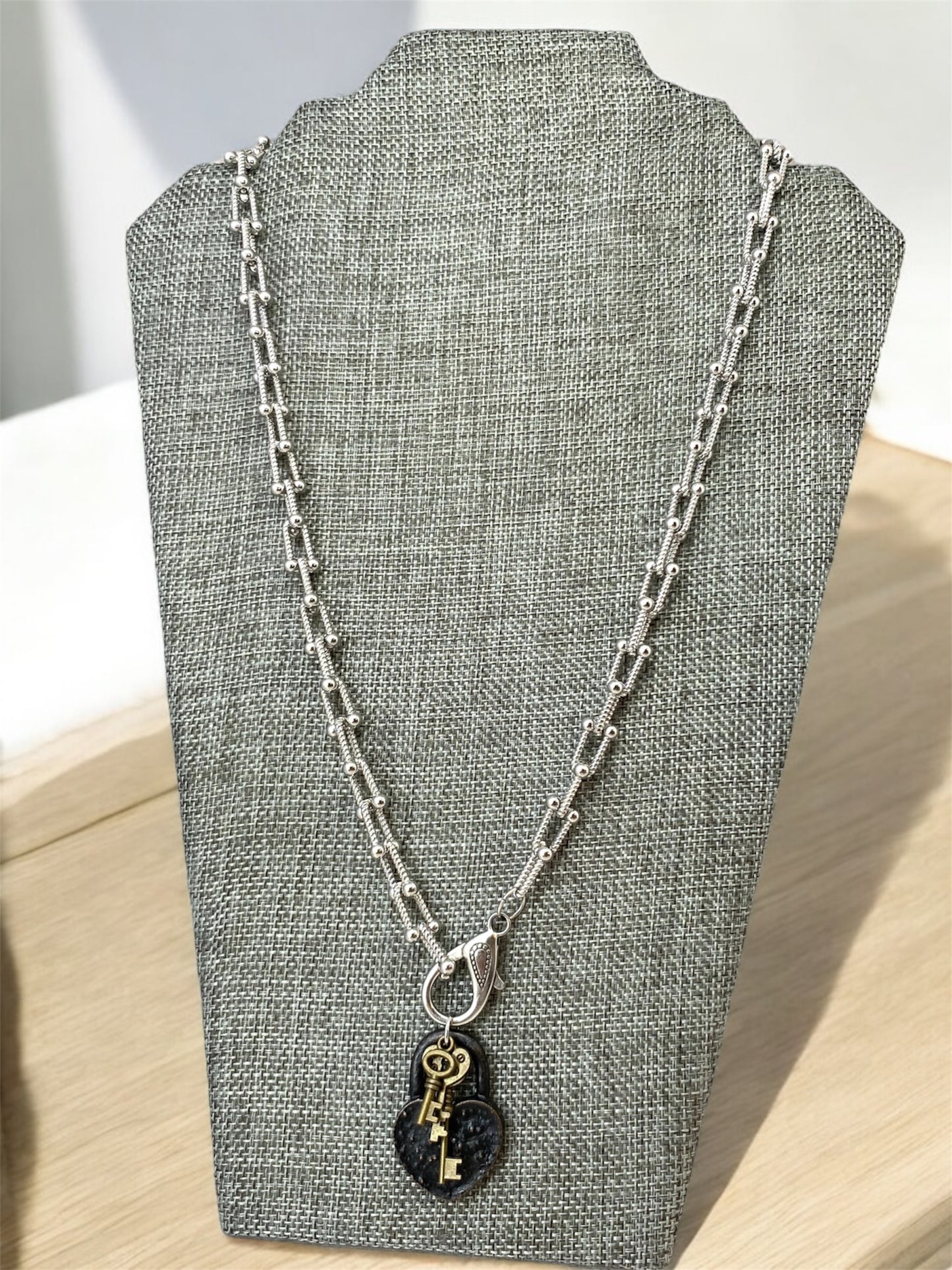 Silver Lock And Key Necklace
