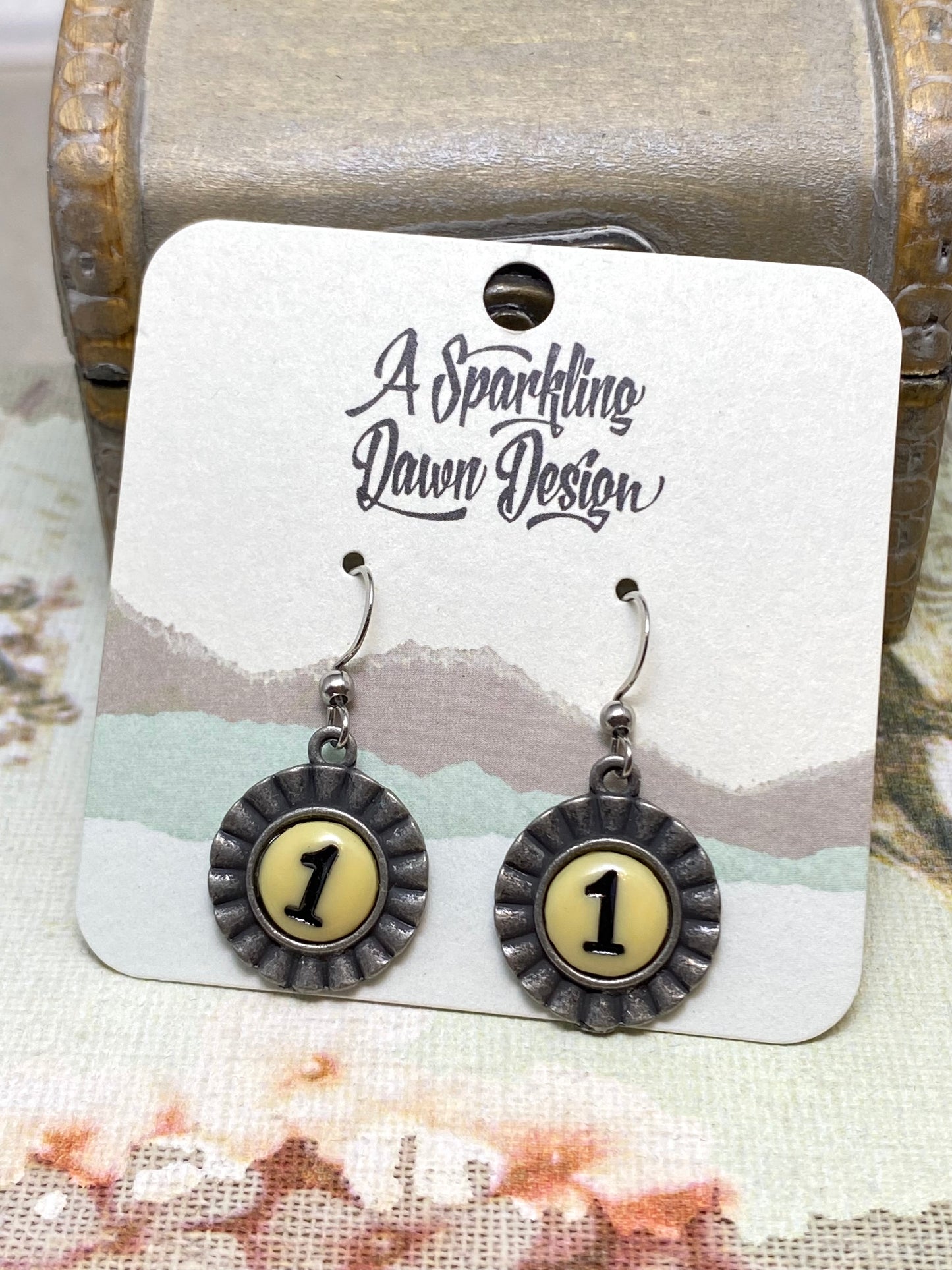 Silver Number One Earrings