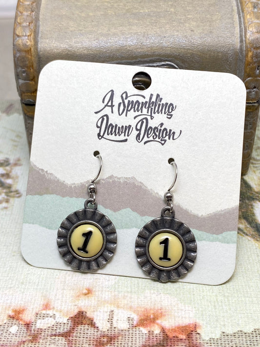 Silver Number One Earrings