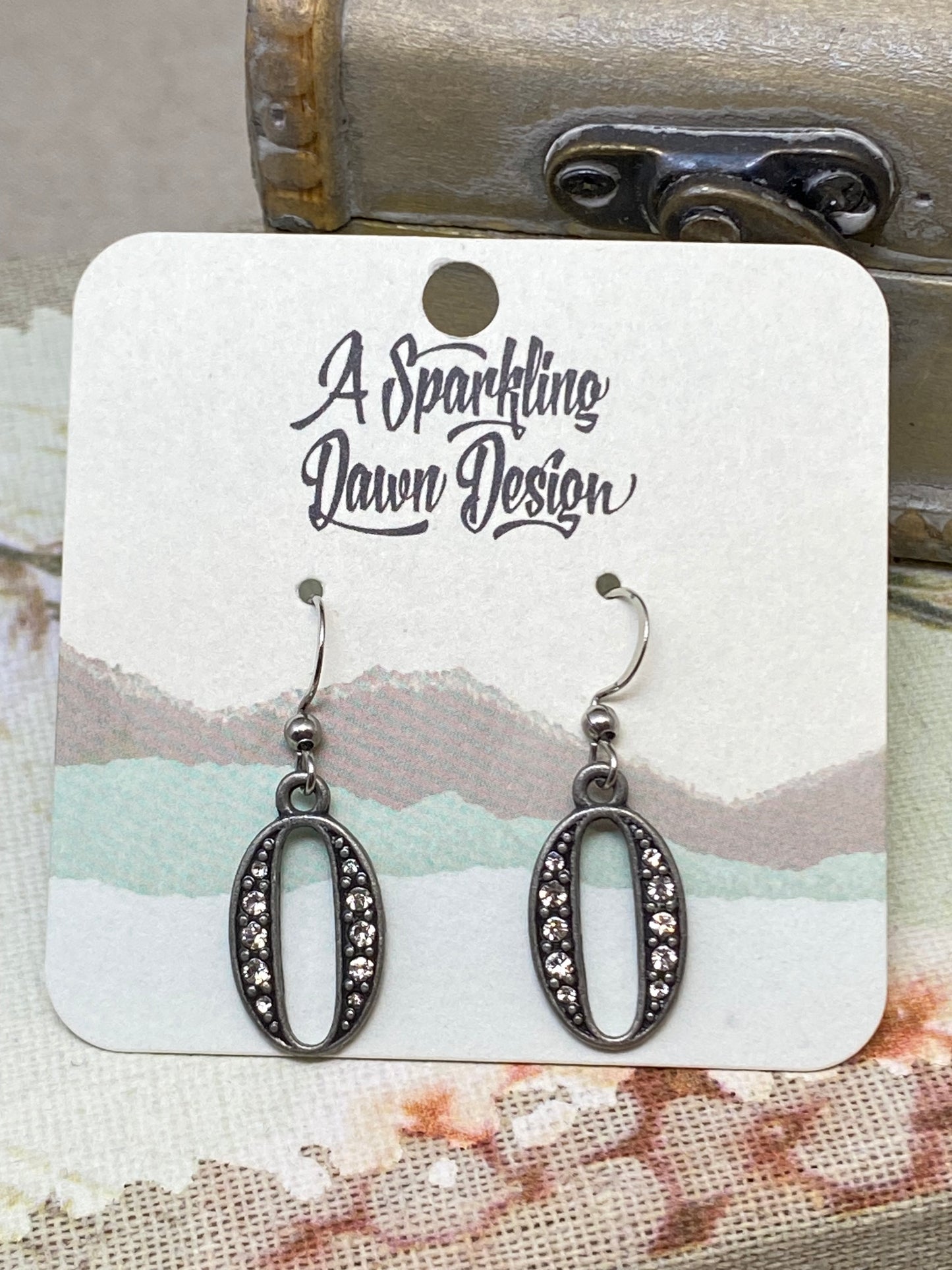 Rhinestone Zero Earrings