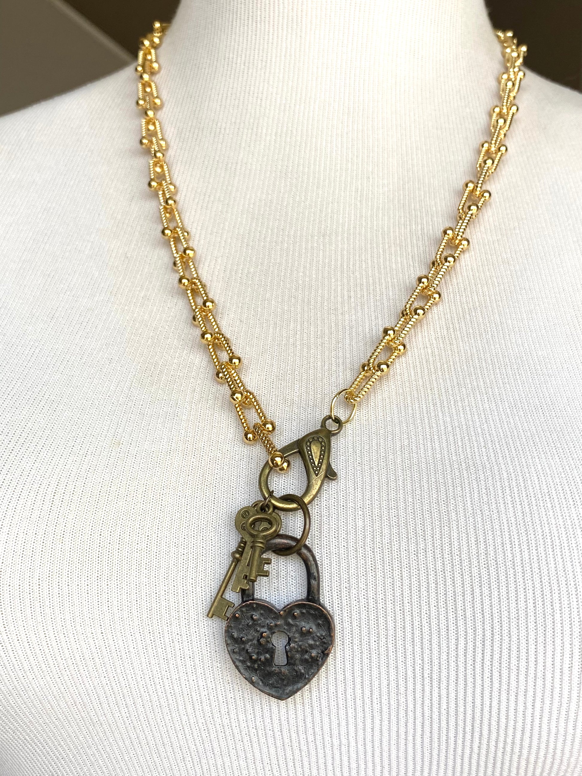 Gold Lock & Key Necklace